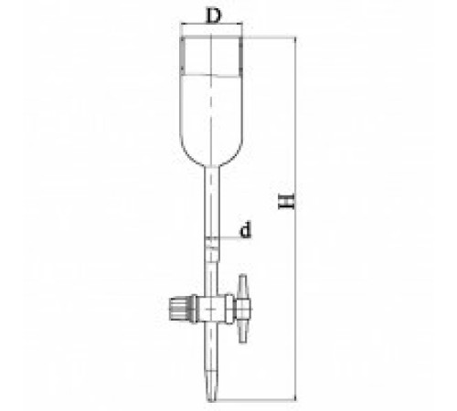 Колонка хроматографическая с краном тефлоновым (эскиз 2-1023)