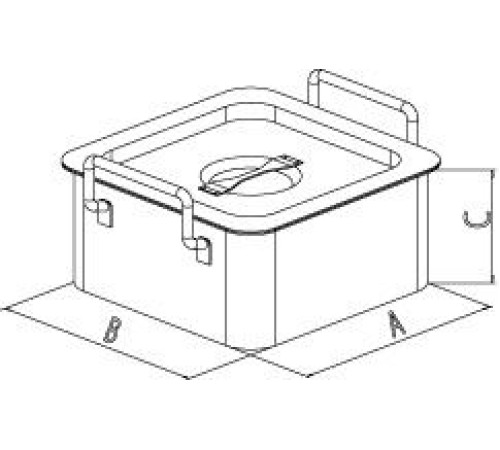 Контейнер Bochem с крышкой, квадратный, размеры 155x105x160 мм, нержавеющая сталь