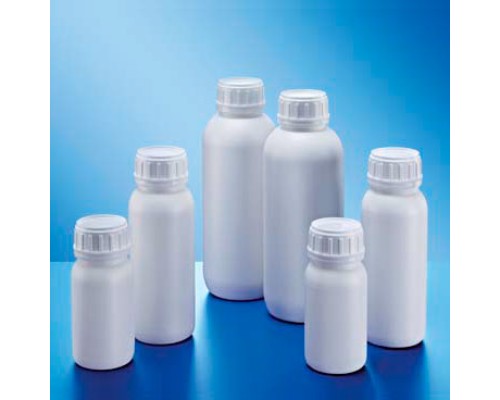 Бутыль Kautex 1000 мл, HDPE, круглая, с барьерным слоем из полиамида, Ø 50 мм, белый цвет, без крышки