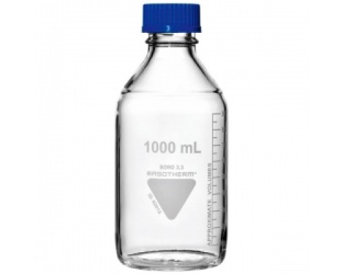 Бутыль RASOTHERM 2000 мл, GL45, с градуировкой, крышкой и сливным кольцом, стекло (Артикул 95206005)