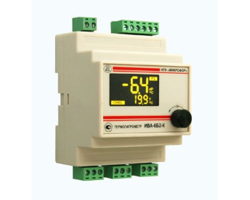 Термогигрометр ИВА-6Б2-К c исполнением блока индикации для монтажа на DIN-рейку (ИВА-6Б2-К-DIN)